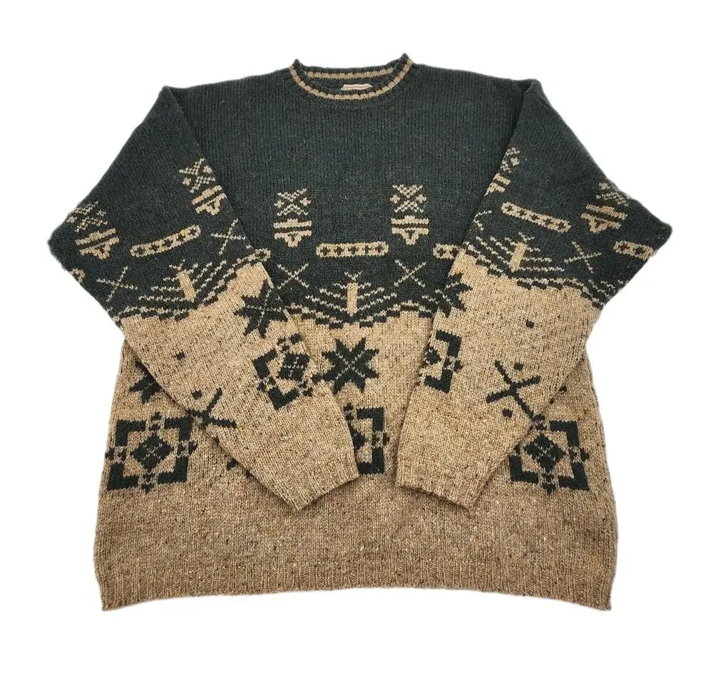 Vintage Woolrich Wool Sweater Mens 2XL USA Southwestern Aztec Western Pullover